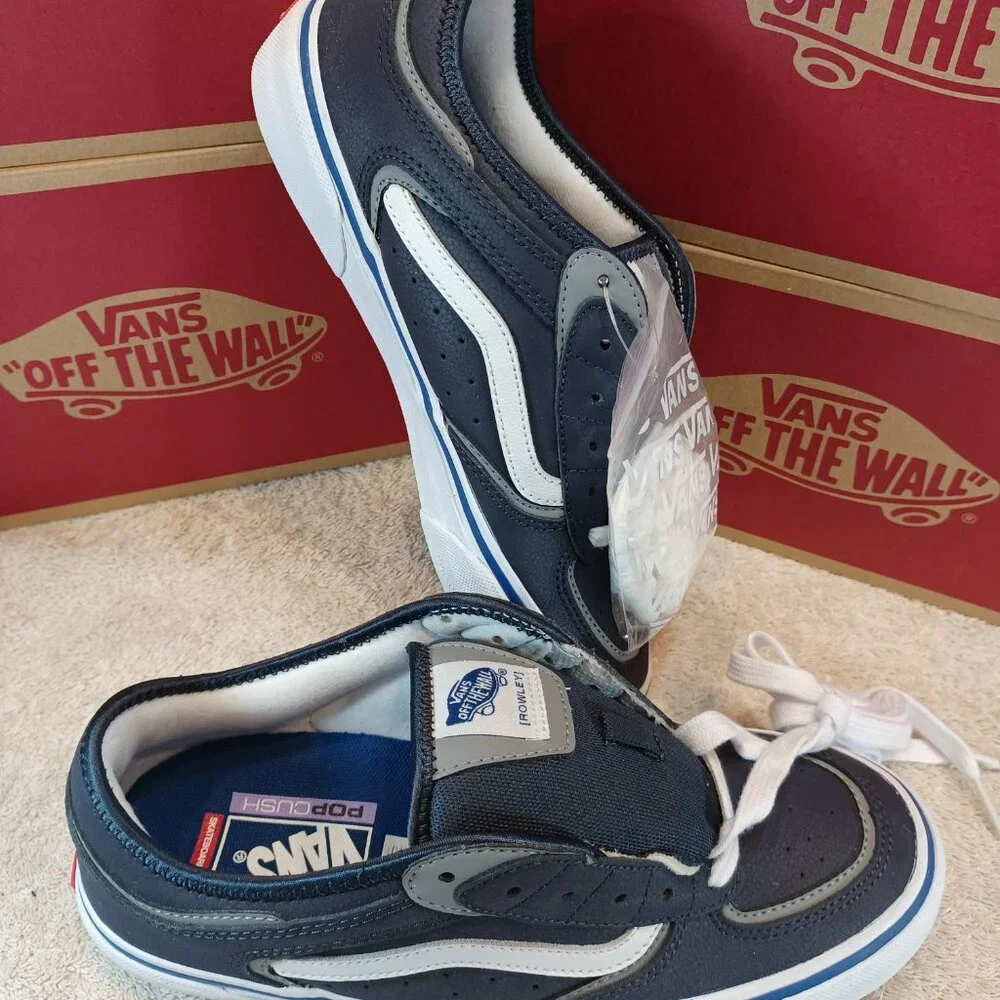 Vans Men's 7 / Women's 8.5 Rowley Low Top Blue/White Leather VN0A5KQTNAV